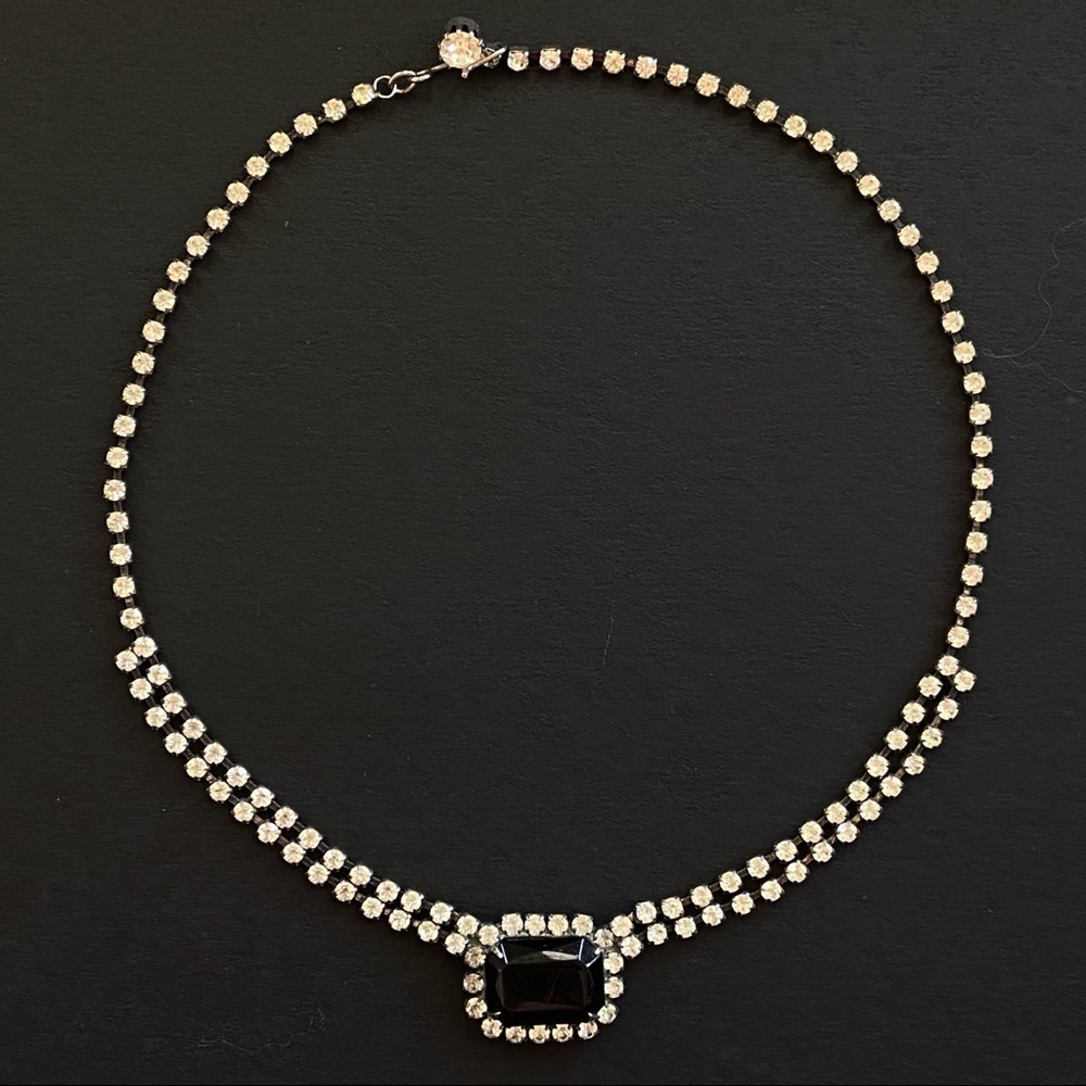 VINTAGE Czech Bohemian Crystal Rhinestone NECKLACE - Picture 3 of 6